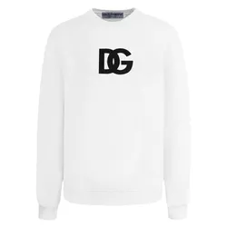 Áo Nỉ Nam Sweater Dolce & Gabbana D&G Logo Printed White G9SY5T G7I8E W0001 Màu Trắng Size 46