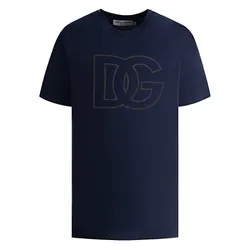 Áo Phông Nam Dolce & Gabbana D&G  DG Logo Printed G8QO0T G7I7J B0665 Màu Xanh Navy Size L