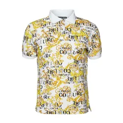 Áo Polo Versace Jeans Couture Polo Print Logo Baroque 74GAG6S0 JS149 G03 Màu Trắng Size XS