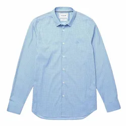 Áo Sơ Mi Lacoste Men's Printed Stretch Poplin Shirt CH6793 00 DQ3 Màu Xanh Nhạt Size 38