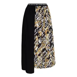 Chân Váy Versace Jean Couture Pleated Brush Printed 73HAE8A5 NS166 G89 Màu Đen Size 40