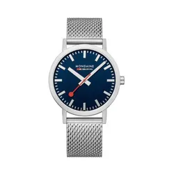 Đồng Hồ Nam Mondaine Classic Stainless Steel Blue Watch A660.30360.40SBJ - 40mm Màu Xanh Xám