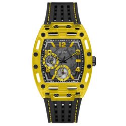Đồng Hồ Nam Guess Yellow Case Black Silicone Watch GW0499G2 Màu Vàng Đen