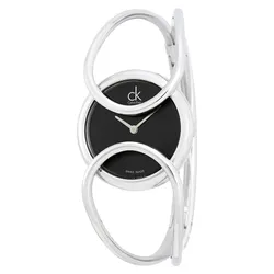 Đồng Hồ Nữ Calvin Klein Inclined Black Dial Ladies K4C2M111 Màu Bạc