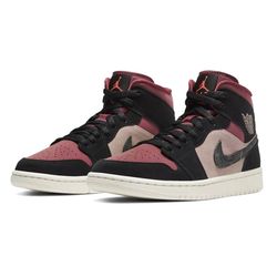 Giày Thể Thao Nike Jordan 1 Mid Canyon Rust Màu Đen Đỏ Size 36.5