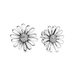Khuyên Tai Pandora Pavé Daisy Flower Statement Stud Earrings 298812C01 Màu Bạc