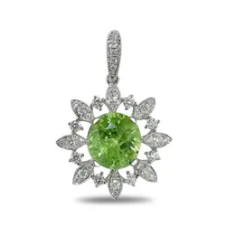Mặt Dây Chuyền Sherlyn Diamond MS1371 Vàng Trắng 18k Đính Kim Cương Tourmaline Màu Xanh Lá