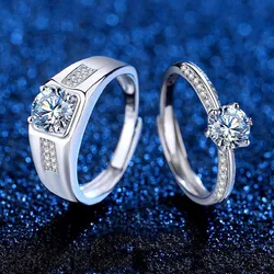 Nhẫn Đôi LiLi Jewelry Đính Kim Cương Moissanite Lili_965411 Màu Bạc