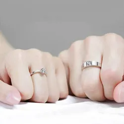 Nhẫn Đôi LiLi Jewelry Đính Đá Moissanite Lili_124837 Màu Bạc