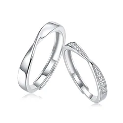 Nhẫn Đôi LiLi Jewelry Vô Cực Đính Kim Cương Moissanite Lili_053677 Màu Bạc
