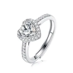 Nhẫn LiLi Jewelry Đính Kim Cương Moissanite Hình Trái Tim Lili_939178 Màu Bạc