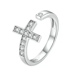 Nhẫn LiLi Jewelry Hình Thánh Giá Đính Đá Cz Lili_637147 Màu Bạc