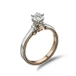 Nhẫn Sherlyn Diamond RS3179 Vàng Trắng Phối Vàng Hồng 18k Đính Kim Cương Màu Trắng