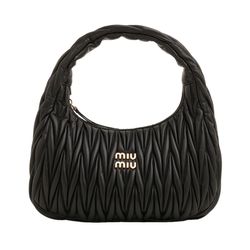 Túi Đeo Vai Miu Miu Miu Wander Matelassé Leather Bag 5BC108 N88 F0002 Màu Đen