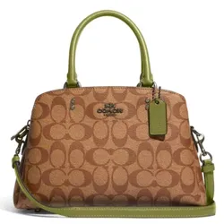 Túi Xách Nữ Coach 91494 Mini Lillie Carryall In Signature Coated Canvas Màu Nâu Xanh
