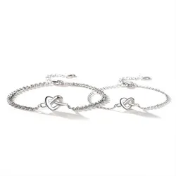 Vòng Đeo Tay Đôi LiLi Jewelry Hình Trái Tim Lili_162581 Màu Bạc