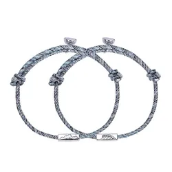 Vòng Đeo Tay Đôi LiLi Jewelry Nam Châm Hình Núi Biển Lili_110004 Màu Bạc