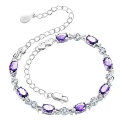 Vòng Đeo Tay LiLi Jewelry Đính Đá CZ Lili_172174 Màu Bạc Tím