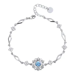 Vòng Đeo Tay LiLi Jewelry Hình Bông Tuyết Đính Đá CZ Lili_994191 Màu Bạc Xanh