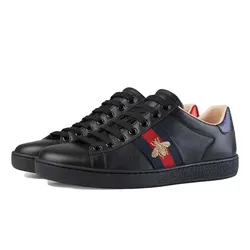 Giày Sneaker Nam Gucci Ace Embroidered Sneaker Màu Đen Size 42