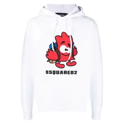 Áo Hoodie Dsquared2 White Logo Printed S71GU0551 S25030 100 Màu Trắng Size L