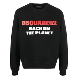 Áo Nỉ Dsquared2 Black Back On The Planet Printed Sweatshirt S71GU0554 S25516 900 Màu Đen Size S