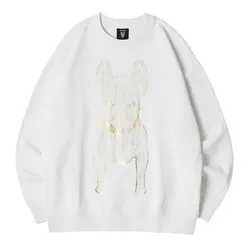Áo Nỉ Sweater LifeWork Gold Big Radog Màu Trắng