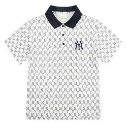 Áo Polo MLB Monogram Allover Collar Short Sleeve T-shirt New York Yankees 31TSQM131-50N Size S