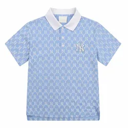 Áo Polo MLB Monogram Allover Collar Short Sleeve T-shirt New York Yankees 31TSQM131-50S Size S
