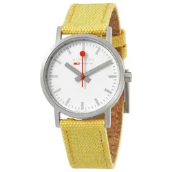 Đồng Hồ Nữ Mondaine Classic Quartz White Dial Ladies Watch A658.30323.17SBE Màu Vàng Trắng