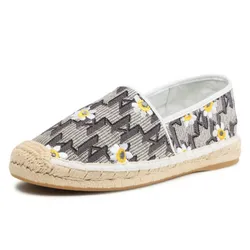 Giày Cói Slip On Karl Lagerfeld Espadrile KL80122 Lt Canvas W Màu Xám Vàng Size 36