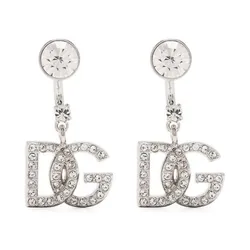 Khuyên Tai Dolce & Gabbana D&G Earrings Dg Logo Rhinestones WEN6L1W111187655 Màu Bạc