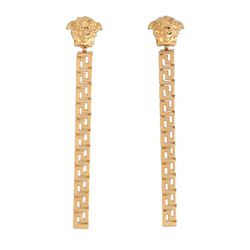 Khuyên Tai Versace Greca Medusa Linear Drop Earrings 10008671A006203J000 Màu Vàng Gold