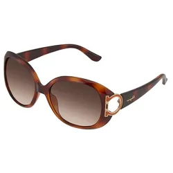 Kính Mát Salvatore Ferragamo Oval Ladies Sunglasses SF668S Màu Nâu Gradient