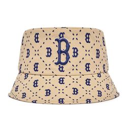 Mũ MLB Bucket Denim Dia Monogram Boston Red Sox 3AHTM023N-43SAL Màu Be Size 57