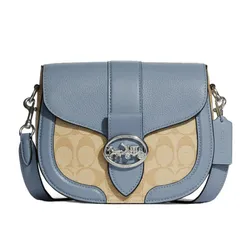 Túi Đeo Chéo Coach Georgie Marble Blue Mix Logo C2806  Màu Xanh Blue