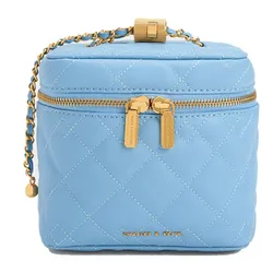 Túi Đeo Chéo Nữ Charles & Keith CNK Nezu Quilted Boxy Bag Light Blue 80271114 Màu Xanh