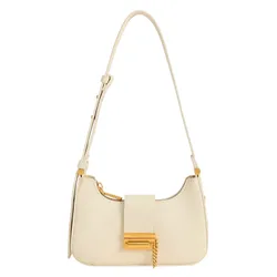 Túi Đeo Vai Nữ Charles & Keith CNK Metallic Accent Belted Bag - Chalk 40271113 Màu Kem