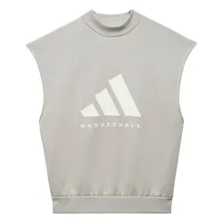Áo Ba Lỗ Adidas Basketball Sleeveless Sweatshirt IA3416 Màu Ghi Size XS