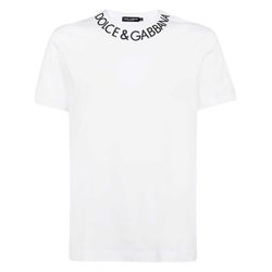Áo Phông Dolce & Gabbana D&G White Logo Printed G8PL1T FU7EQ W0800 Màu Trắng Size 50