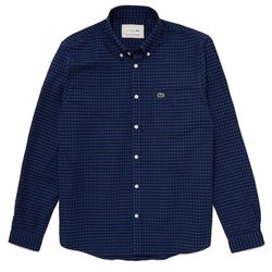 Áo Sơ Mi Lacoste Men's Regular Fit Gingham Oxford Cotton Shirt CH5271 F4J Màu Xanh Đậm Size M