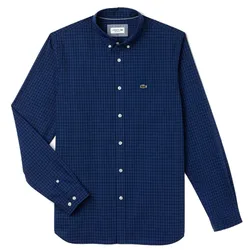 Áo Sơ Mi Lacoste Regular Fit CH9559 PXT Màu Kẻ Xanh Đậm Size M
