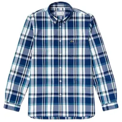 Áo Sơ Mi Lacoste Slim Fit CH6362 6RC Màu Xanh Kẻ Size L