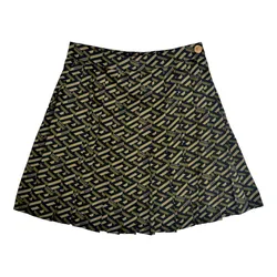 Chân Váy Versace Green & Black La Greca Monogram Printed 1008400 1A01805 5B160 Màu Xanh Đen
