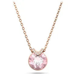 Dây Chuyền Nữ Swarovski Bella V Pendant Round Cut, Pink, Rose Gold-Tone Plated 5662088 Màu Vàng Hồng