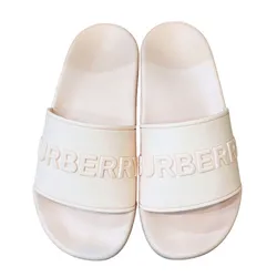 Dép Burberry Slippers With Logo Detail Màu Trắng