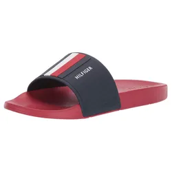 Dép Tommy Hilfiger Men's Eastern Slide Sandal Màu Đen Đỏ Size 44.5