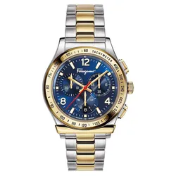 Đồng Hồ Nam Salvatore Ferragamo 1898 SFDK00418 Chronograph Màu Xanh Vàng