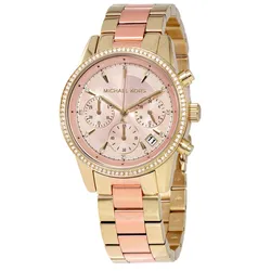 Đồng Hồ Nữ Michael Kors MK Ritz Chronograph Quartz Diamond Accent MK6475 Màu Vàng Gold