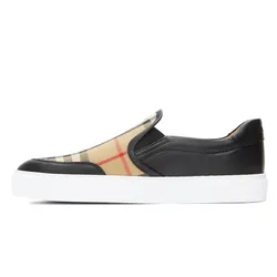 Giày Slip On Burberry Salmond Check Slip-On Sneakers Màu Đen Be Size 41